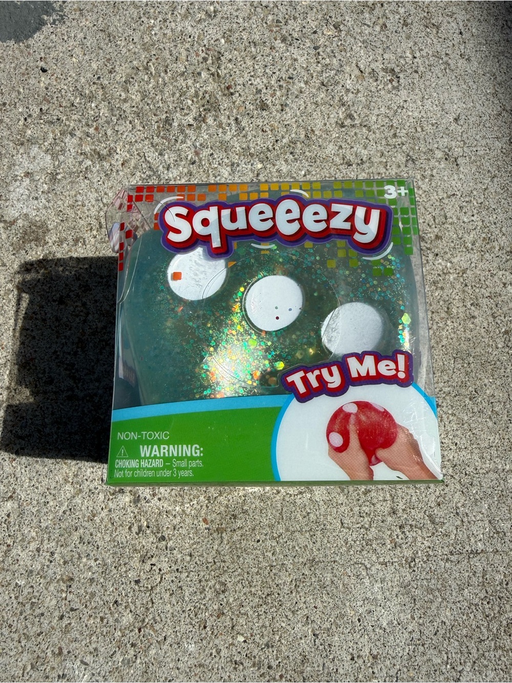 Glitter Squishy Sensory Dice - Green/Teal  color shift Glitter.